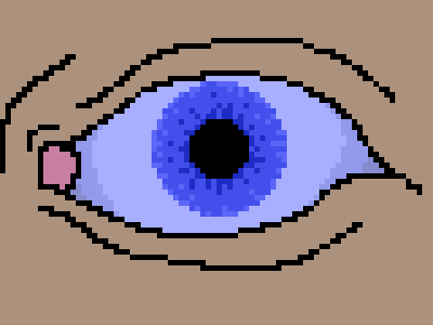 animation of eye blinking away a tear, captioned GIVING WATER TO THE DEAD!