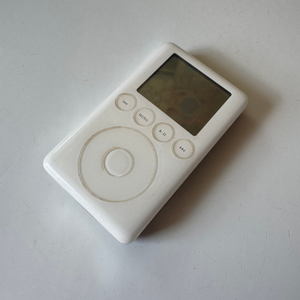 A white 3rd-generation clickwheel iPod MP3 player